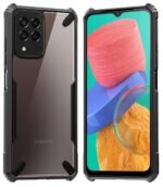 Back Cover for Samsung Galaxy M53 (5G), Shockproof Slim Hybrid Clear Case (Black)