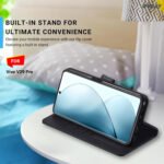 Vivo V29 Pro 5G Flip Back Cover Case | Inbuilt Stand & Pockets | Magnetic Shockproof Leather Wallet Style Flip Case (Black)