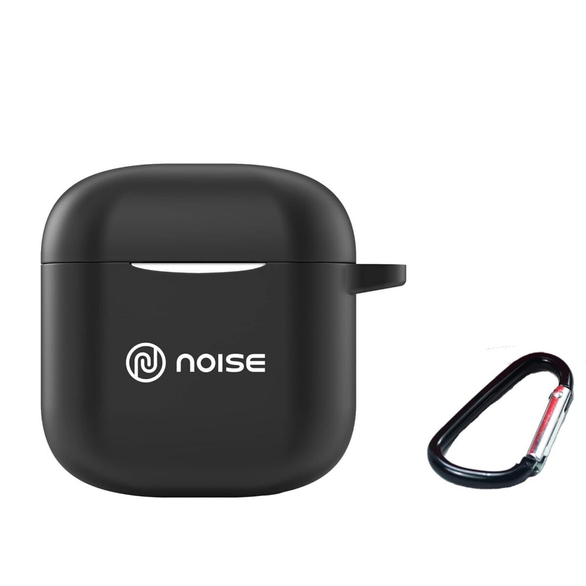 Pouch for Noise Air Buds Mini Protective Soft Silicone Case Cover with Hook (Cover Only) (Black)