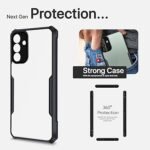 Samsung Galaxy F13 5G Back Cover | Crystal Clear Transparent Back | Ultra Hybrid | Full Camera Protection (Black) Eagle
