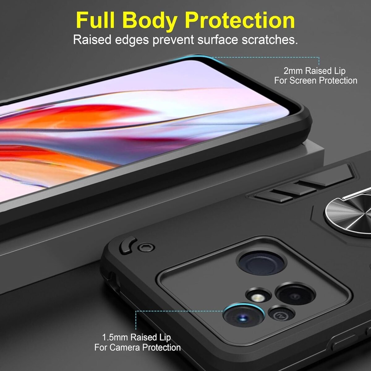 Back Case Cover for Mi Redmi 12C (Silicone, Thermoplastic Polyurethane_Black) - D5