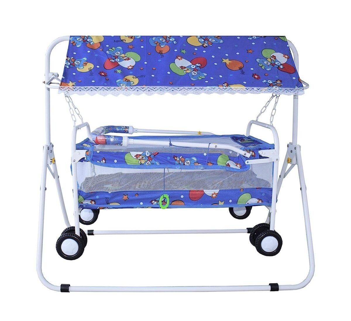 BABY LOVE Foldable Baby Cradle with Swing, Miulti-Function Jhula Palna for New Born Babies | Comfortable Multi-Use Baby Cradle,