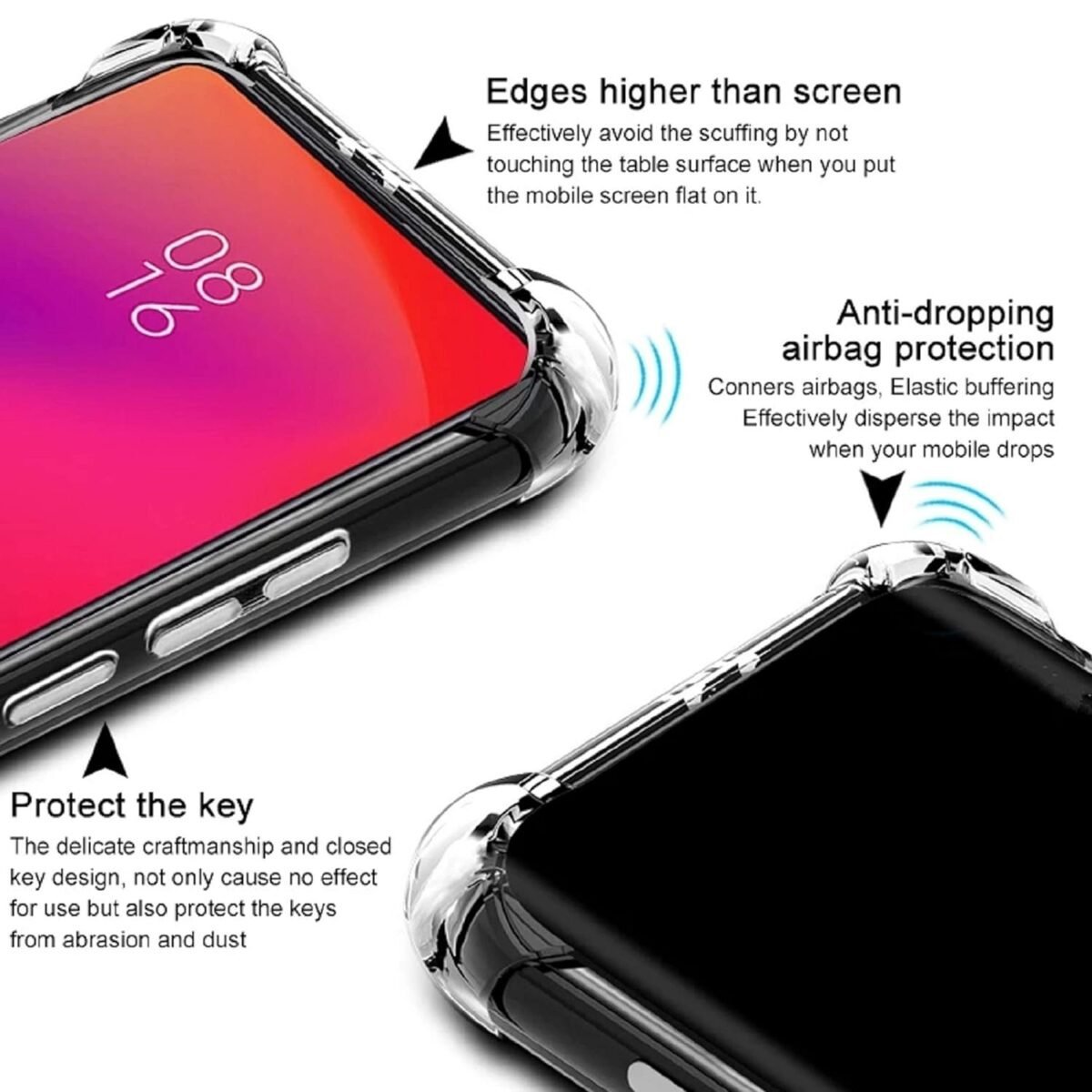 Back Case Cover for Samsung Galaxy A72 | Bumper Corner Soft Silicon Flexible Shockproof Camera Protection | Transparent