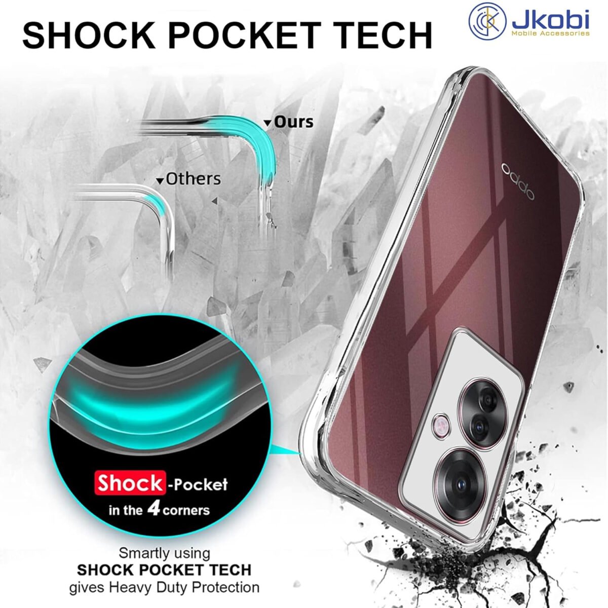 Back Cover for Oppo F25 Pro 5G (Silicone Clear Shockproof Case with Camera Protection | Soft and Flexible | Transparent)