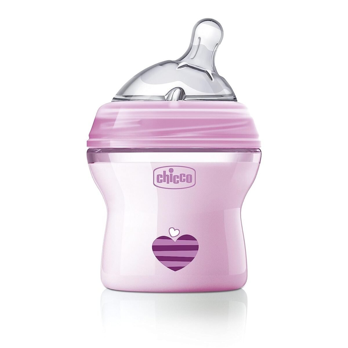 Chicco Natural Feeling Baby Milk Feeding Bottle with Wide Neck, Anti-Colic for Easy Milk Flow, For Babies & Toddlers 0m+, 150ml