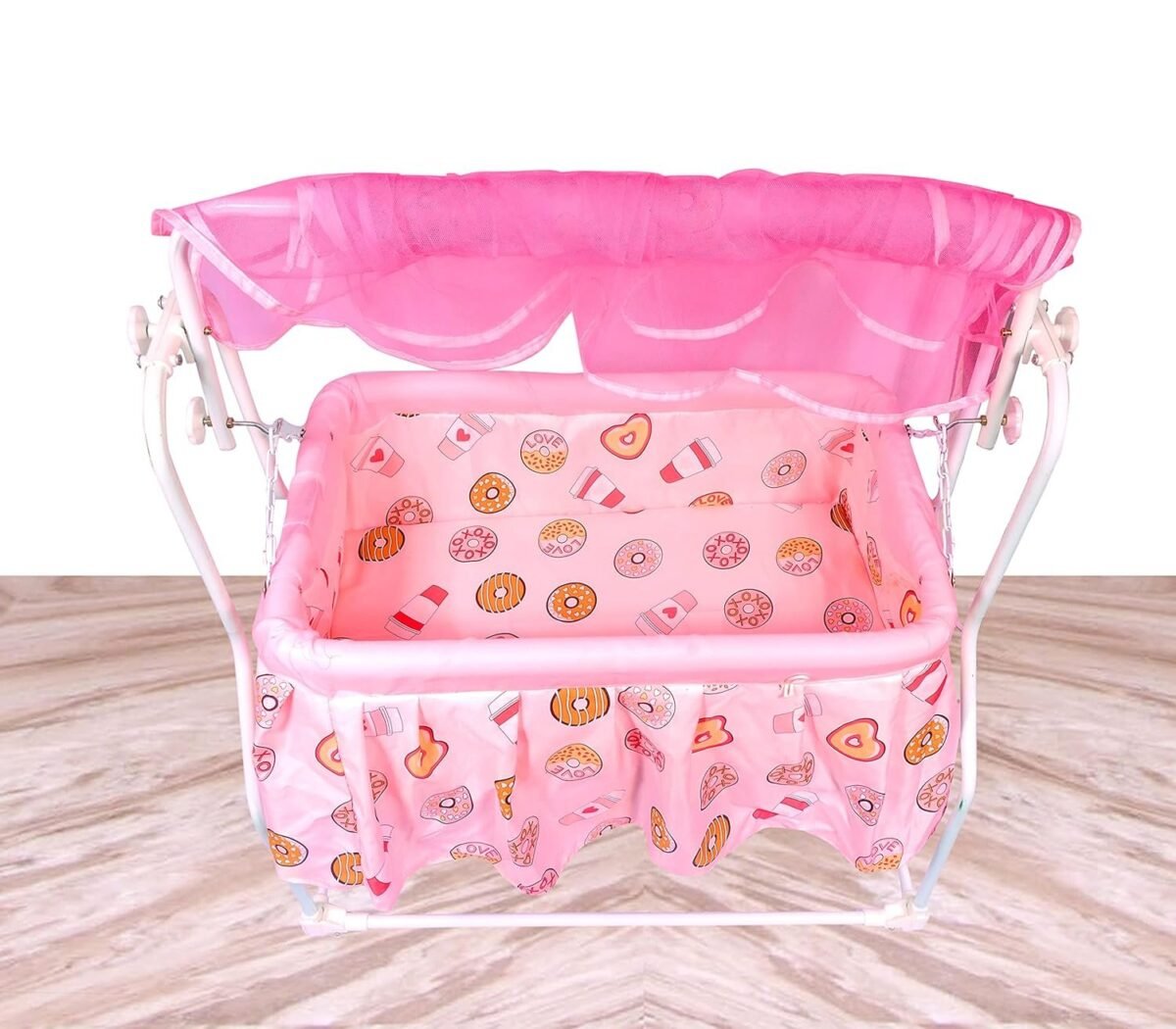 BabyLuv |New Born Baby Cradle | Swing Cradle/Jhula for Toddler Baby Bassinet Sleeping Bed & Crib with Mosquito Net for Baby Boys