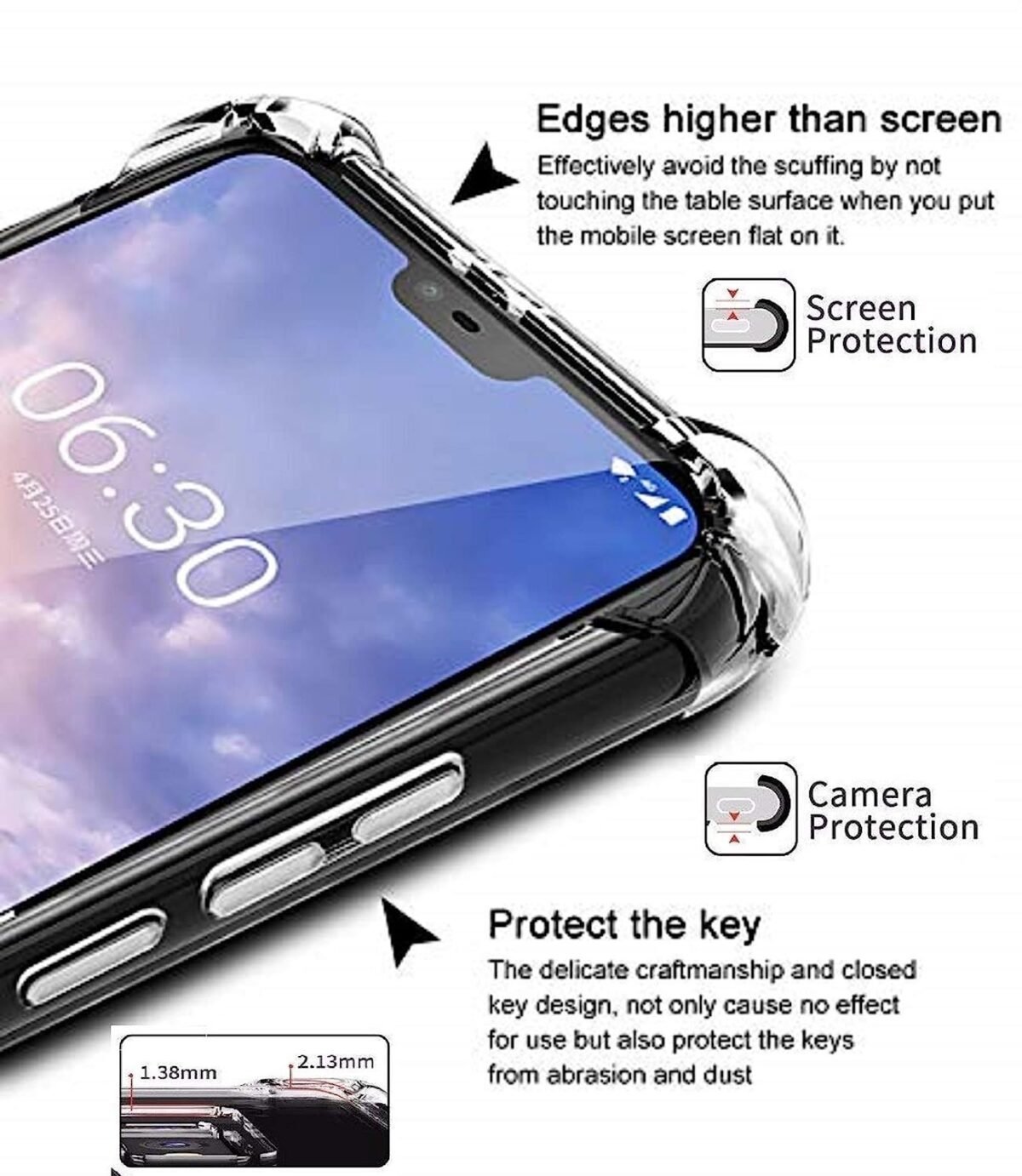 Silicon Shockproof Slim Back Cover Case for Vivo V21e 5G (Transparent)
