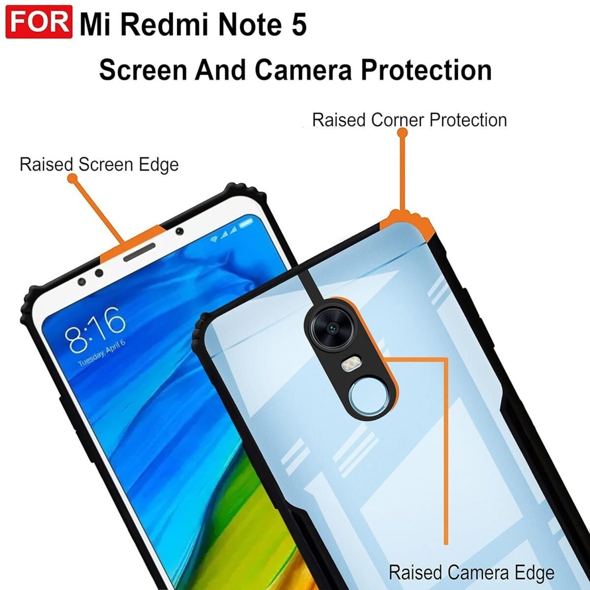 Back Case Cover for Mi Redmi Note 5 | Compatible for Mi Redmi Note 5 Back Case Cover | Clear Case for Mi