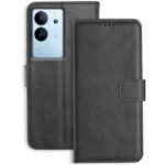 Vivo V29 Pro 5G Flip Back Cover Case | Inbuilt Stand & Pockets | Magnetic Shockproof Leather Wallet Style Flip Case (Black)