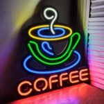 OMI Ultrathin LED Neon Sign Art Wall Lights for Bedroom Windows Glass Hotel Pub Cafe Wedding Birthday Party Gifts (Coffee Cup)