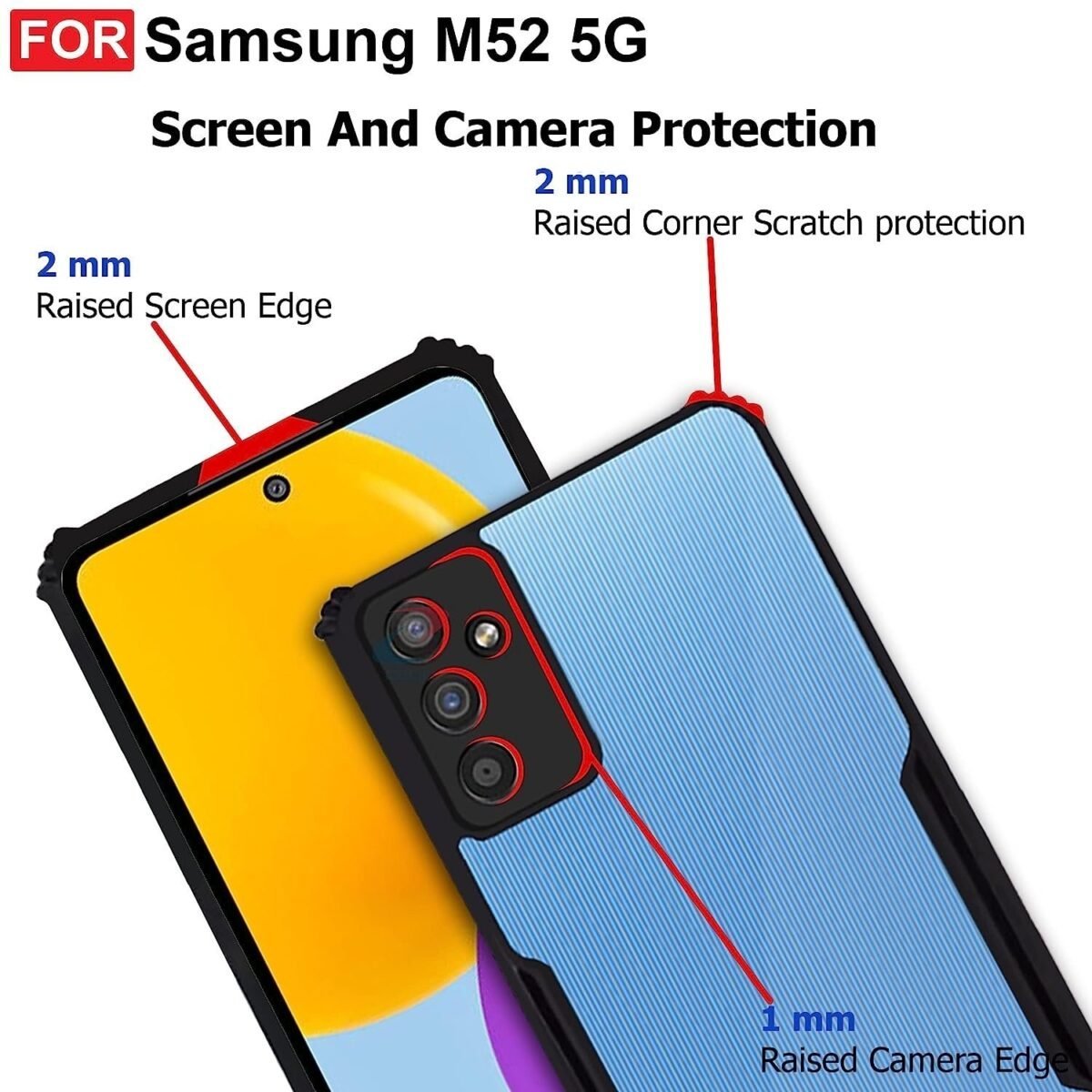 Samsung M52 (5G) Case Back Cover Shockproof Bumper Crystal Clear | 360 Degree Protection TPU+PC -Eagle