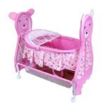 Baby love Cradle with Swing, Mosquito Net and Storage Basket (Pink)