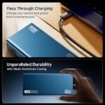 boAt Energyshroom PB435 20000 mAh 35W Super Fast Charging Power Bank, Smart 12 Layer Protection (4X Output Ports (Blue)