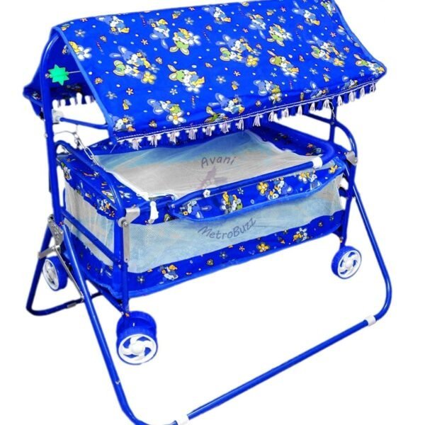 BabyLuv Boy's and Girl's Cradle Cot Cum Stroller Bassinet Swing Lightweight Transportable with Mosquito Net-Canopy -