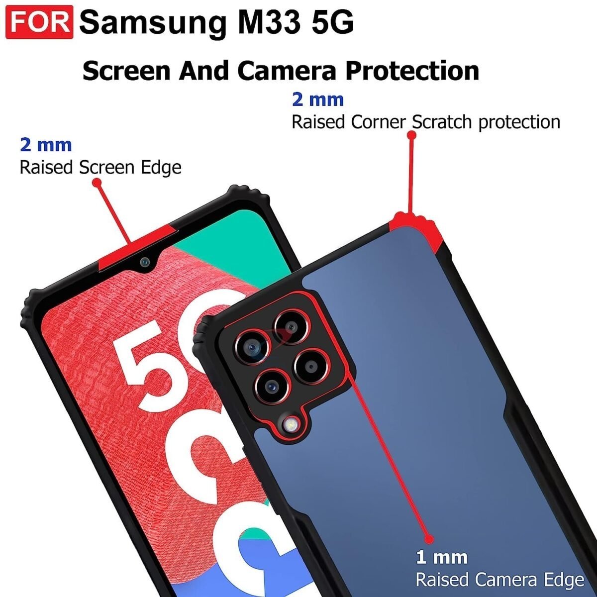 Samsung M33 (5G) Case Back Cover Shockproof Bumper Crystal Clear | 360 Degree Protection TPU+PC -Eagle