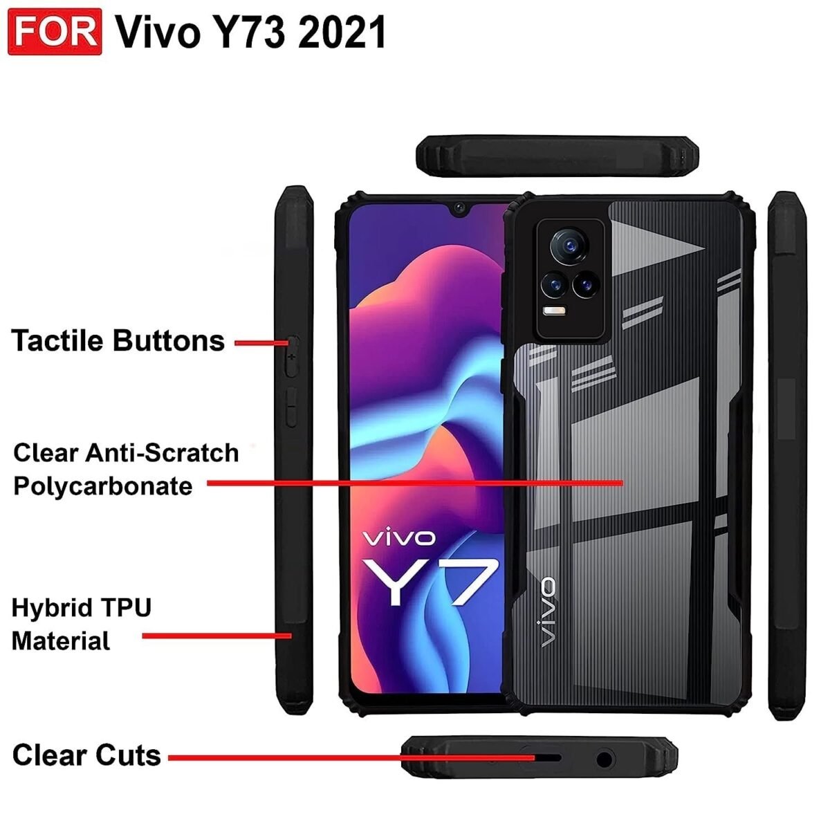 Back Case Cover for Vivo Y73 2021 |  | 360 Degree Back Cover Case - Eagle