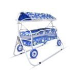 METROBUZZ Baby Folding Cradle Swings Jhula Palna Comfortable Sleep with Mosquito Net for 0-13 Months Infant & Toddlers