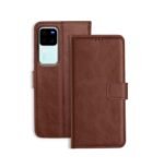 3 in 1 Combo Pack for Vivo V30 Pro 5G – Flip Brown (Back Cover + Camera Lens Protector + Tempered Glass)