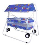 BABY LOVE Foldable Baby Cradle with Swing, Miulti-Function Jhula Palna for New Born Babies | Comfortable Multi-Use Baby Cradle,