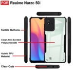 Back Cover for Realme Narzo 50i Back Cover Case - Black Transparent (Eagle)