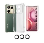 Combo pack for Infinix Note 40 Pro 5G Back (Transparent) Camera Lens Protector & Tempered Screen Glass.
