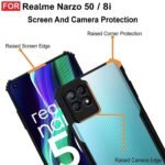 Back Case Cover for Realme Narzo 50 4G / Realme 8i Back Case Cover | Clear Case with Camera Protection | (TPU + PC | Matte Black) Eagle