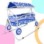 Foldable Baby Jhula Palna Cradle with Mosquito Net for 0-13 Months Baby Boys and Girls Sleep Comfartable
