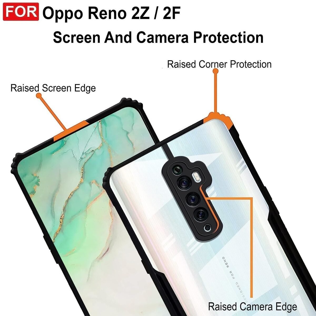 Oppo Reno 2Z / 2F with Camera Protection | (TPU + PC | Matte Black) - Eagle