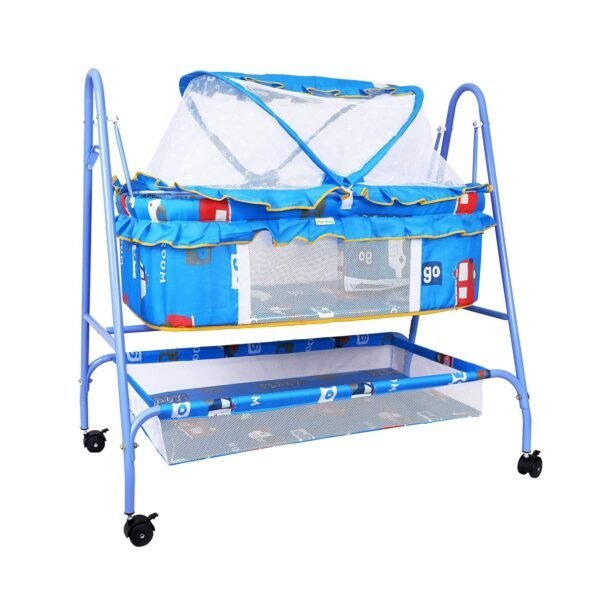 BabyLuv Cradle with Swing and Mosquito net (Blue)