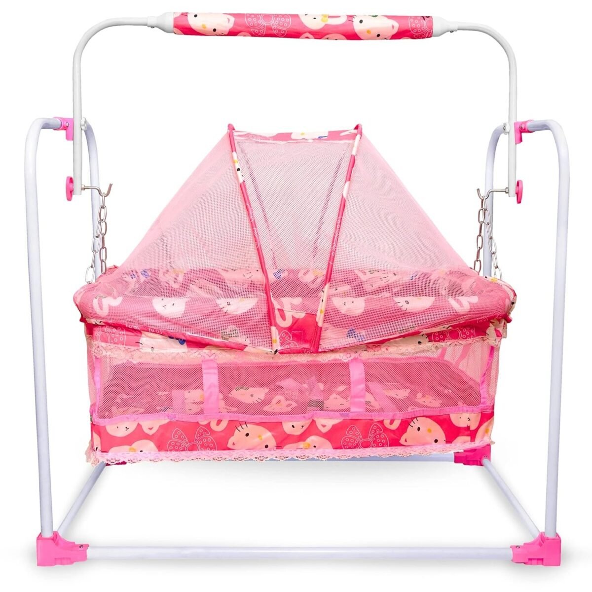 BabyLuv Baby Swing Bassinet for Newborn Babies, Comfortable Sleep with Mosquito Net for 0-13 Months Infant & Toddlers