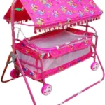 BABY LOVE TOY Kids Jhulla for Baby-New Born Baby-Cradle Mosquito Net with Swing-Palna Kids for Baby-Jhula Babies Stylish (Pink)