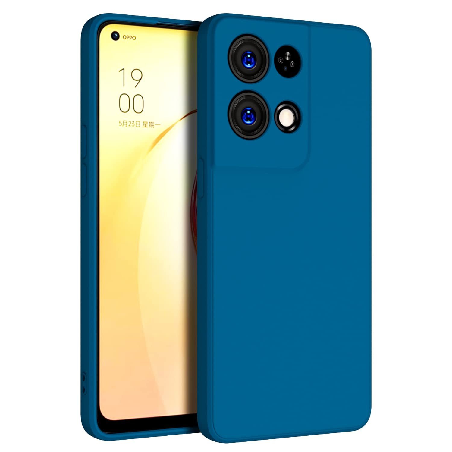 Back Cover for Oppo Reno 8 (5G),Slim Silicone with Soft Lining Shockproof (Silicone Blue) Back Cover for Oppo Reno 8 (5G),Slim Silicone with Soft Lining Shockproof (Silicone Blue)