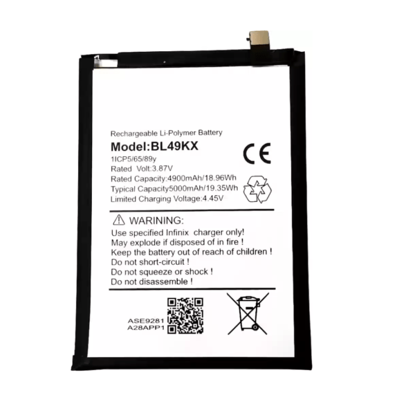 Original BL-49KX Battery Compatible for Infinix Note 12 Smartphone | Fast Charging Support, 100% Back Up, Guaranteed High Performance |