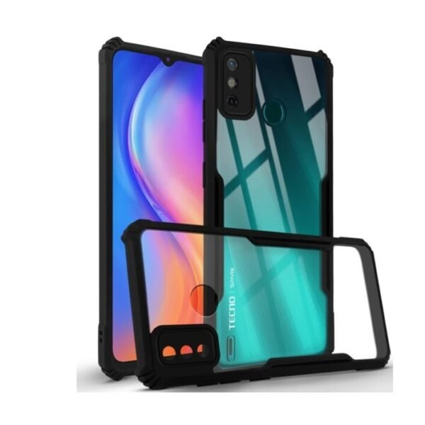 Back Cover Case for Tecno Spark Go 2020 | Go 2021 (Crystal Glass Back | Camera Protection -Eagle