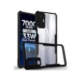 Back Cover Case for Tecno Pova 3 (Crystal Glass Back | Camera Protection | Shockproof Bumpers | Professional Black) -Eagle