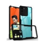 Back Cover Case for Tecno Spark 8C (Crystal Glass Back | Camera Protection | Shockproof Bumpers | Professional Black) -Eagle