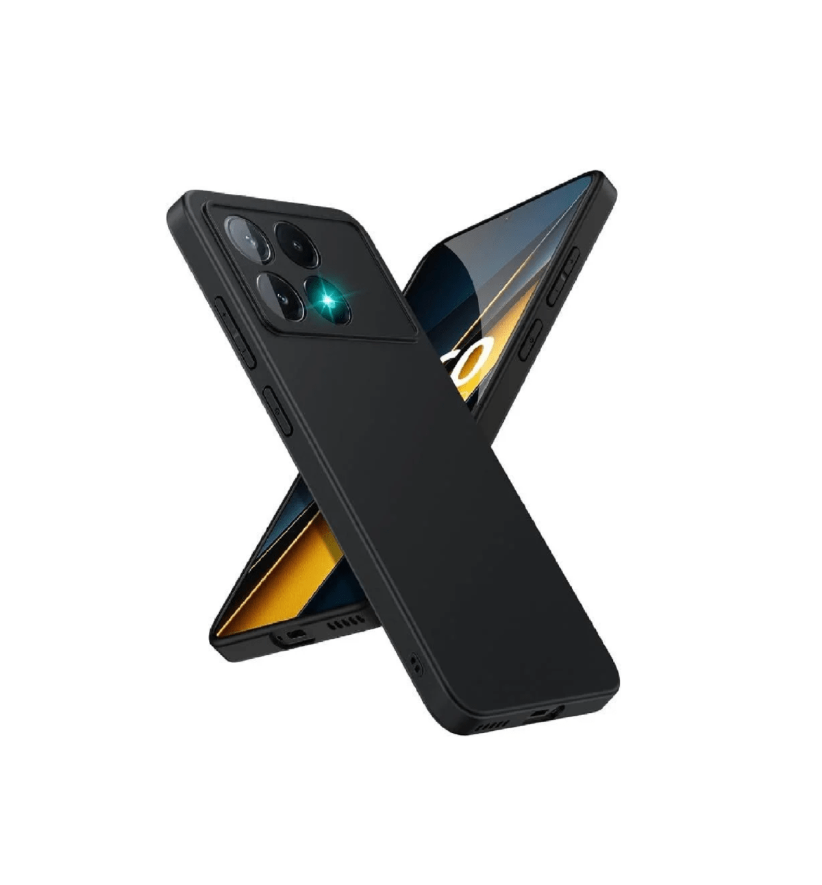 Shockproof Silicon Flexible Back Cover for Xia   Poco X6 Pro 5G - Black