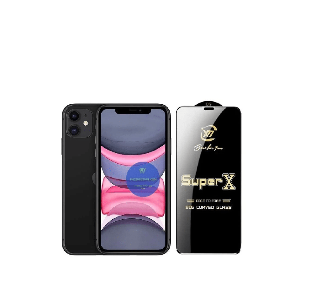 Super X Edge to Edge Tempered Glass for Apple IPhone 11 (Black)