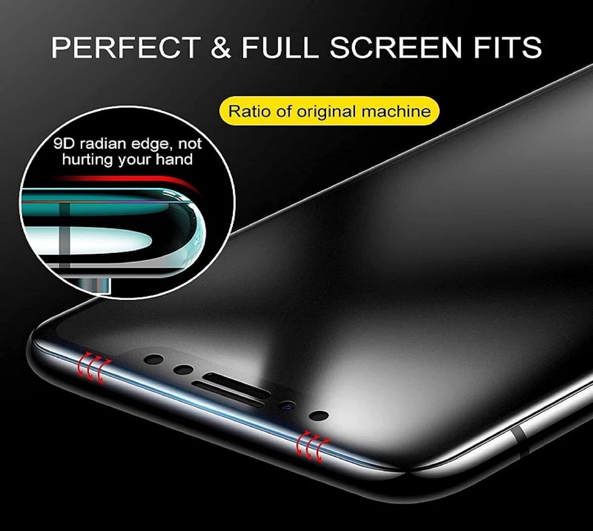 Matte Tempered Glass for Reno 7 Pro 5G -Black | 0.3mm Flexible 9 (Pack of 1)