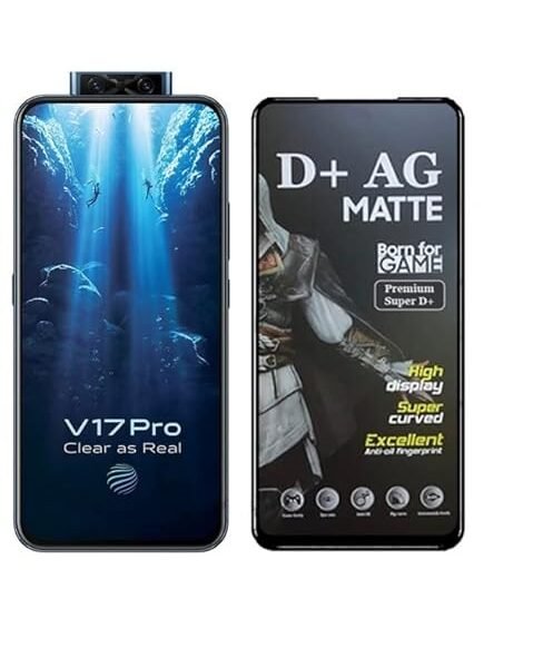 D+ Matte Tempered Glass With 18H Hardness For Vivo V17 Pro Smartphone | With Free Installation Kit. Full Screen Coverage (Pack Of 1)
