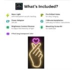 Finger Heart Love, Led Neon Sign For Room Wall (8 X 16 Inches)