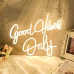Good Vibes Only LED Neon Signs Light LED Art Decorative Sign Wall Decor, Living Room House Bar Pub Hotel Beach (18 x 12 In) Warm White