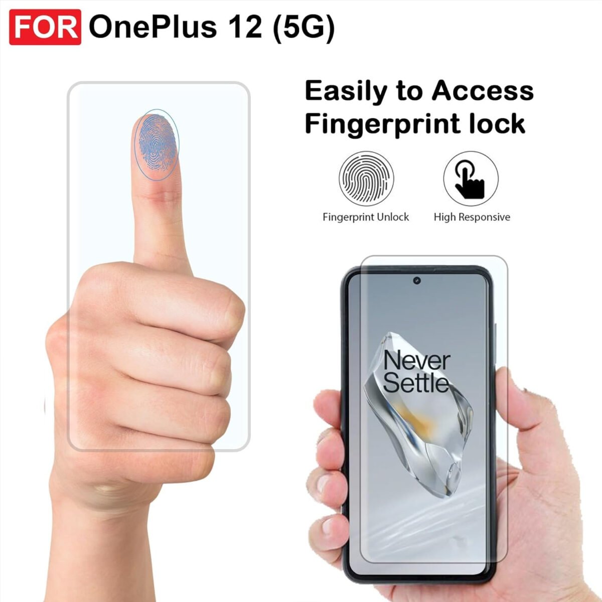 Tempered Glass Screen Protector Compatible for Etc (D-OnePlus 12 (1+12) 5G)