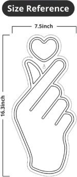 Finger Heart Love, Led Neon Sign For Room Wall (8 X 16 Inches)
