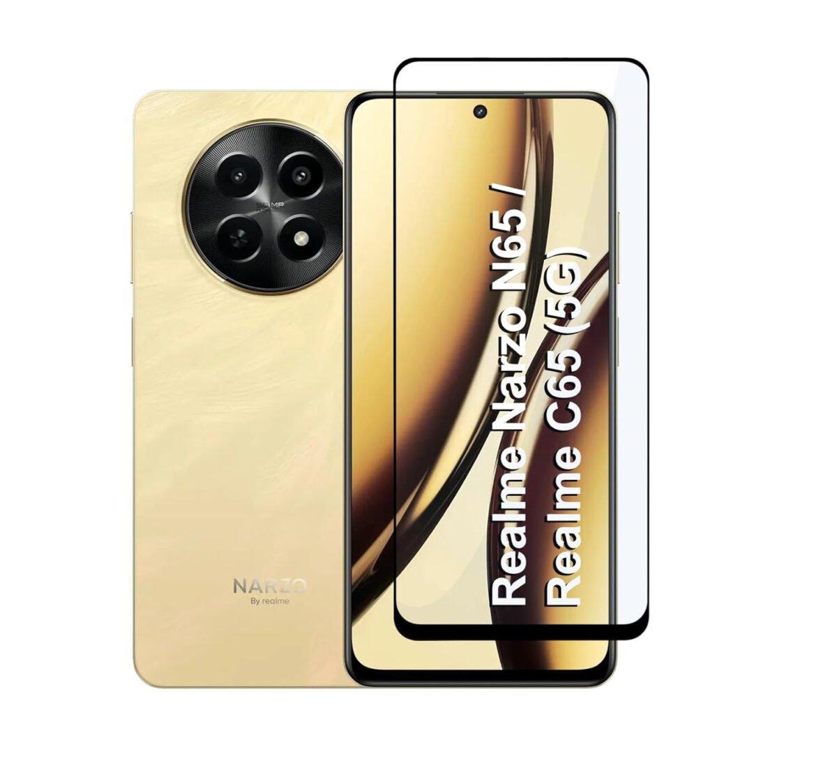 Realme Narzo N65 / Realme C65 (5G) Tempered Glass | Screen Protector Full HD Quality Tempered Glass (Black)