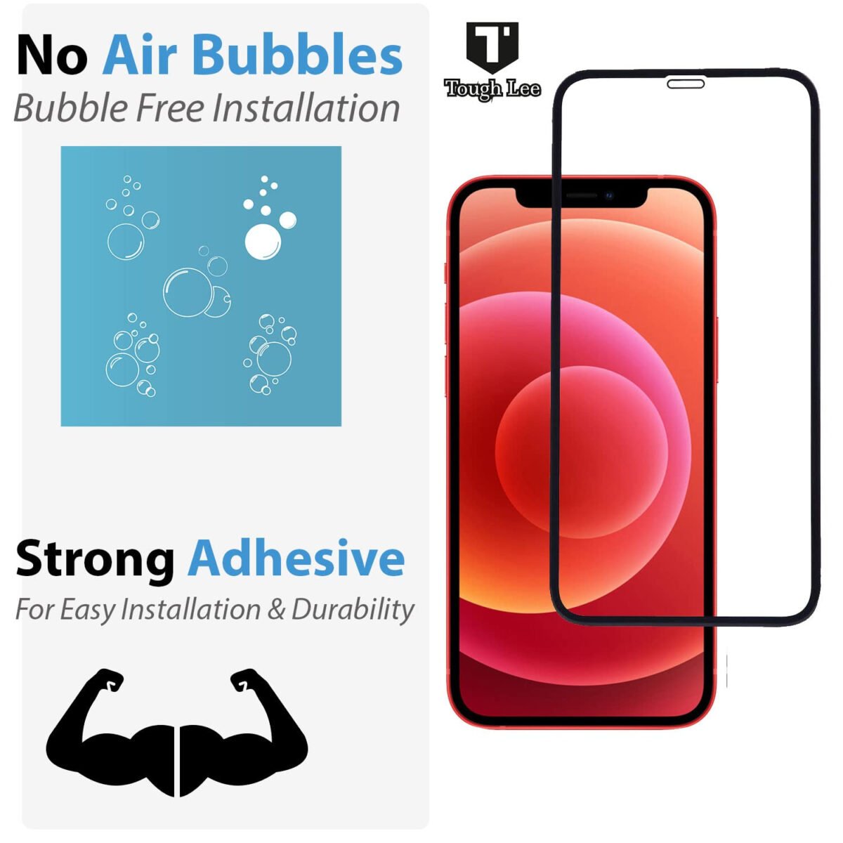 Tempered Glass Screen Guard Protector for Apple iPhone 12, Apple iPhone 12 Pro (Black) Easy Installation Kit; Pack of 1