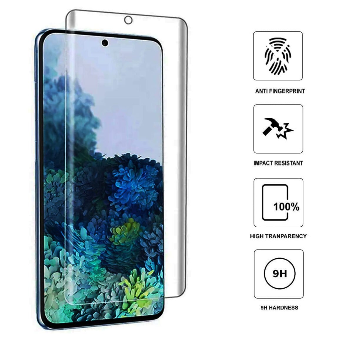UV Tempered Glass For Samsung Galaxy S21 5G | UV Curved Screen Edge to Edge Protect Your Smartphone Screen Easy Installation Kit, Pack -1
