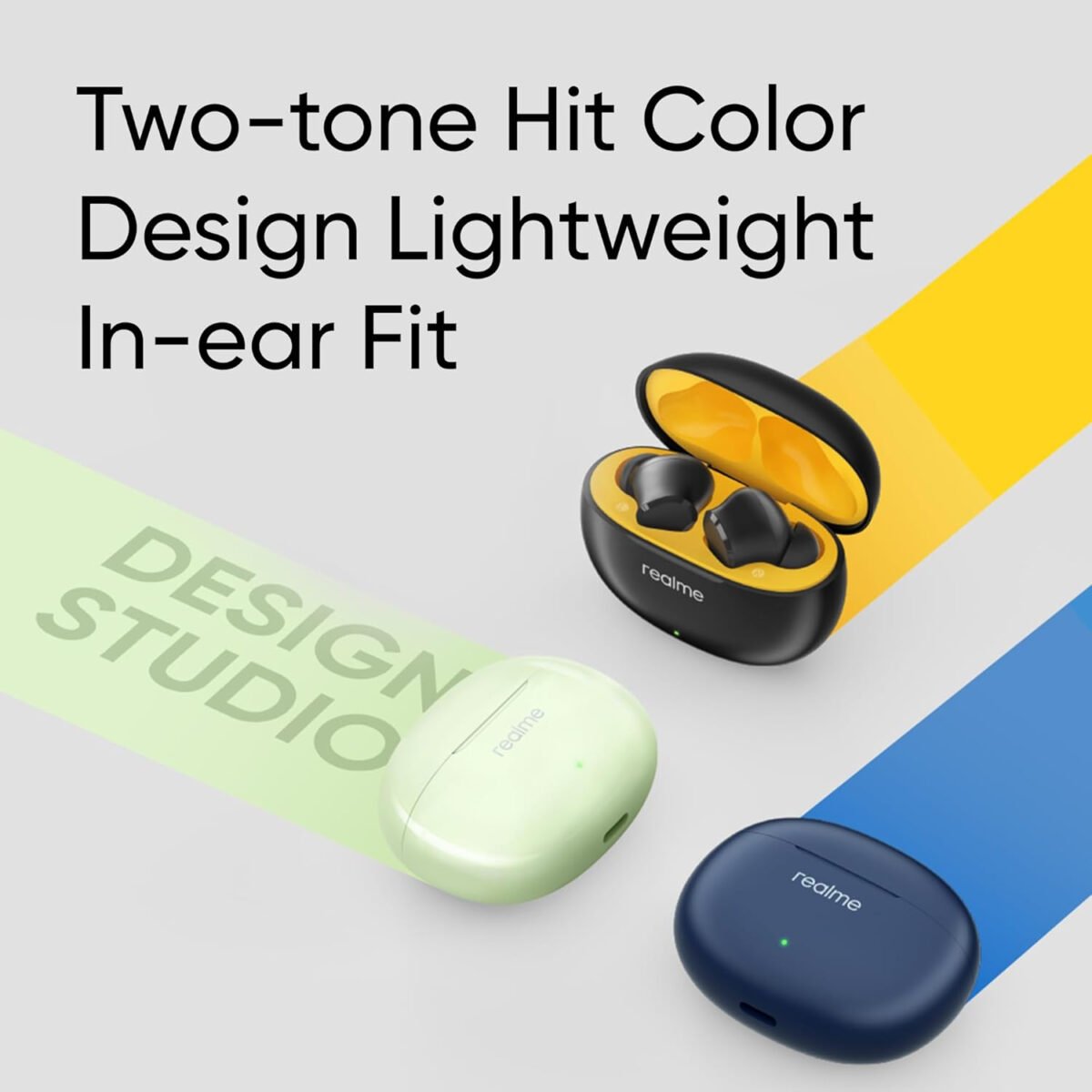 realme Buds T110 with Ai Enc for Calls, Upto 38 Hours of Playback and Fast Charging Bluetooth in Ear Headset (Punk Black, True