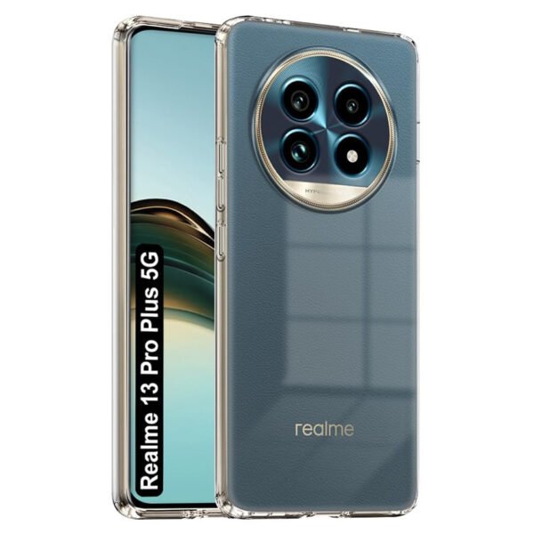Back Cover for Realme 13 Pro Plus 5G Silicone Clear Shockproof Case with Camera Protection | Soft and Flexible (Transparent)