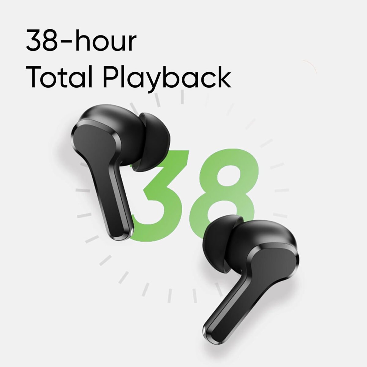 realme Buds T110 with Ai Enc for Calls, Upto 38 Hours of Playback and Fast Charging Bluetooth in Ear Headset (Punk Black, True